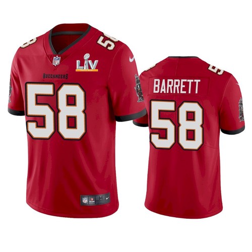 Men's Red Tampa Bay Buccaneers ##58 Shaquil Barrett 2021 Super Bowl LV Limited Stitched Jersey